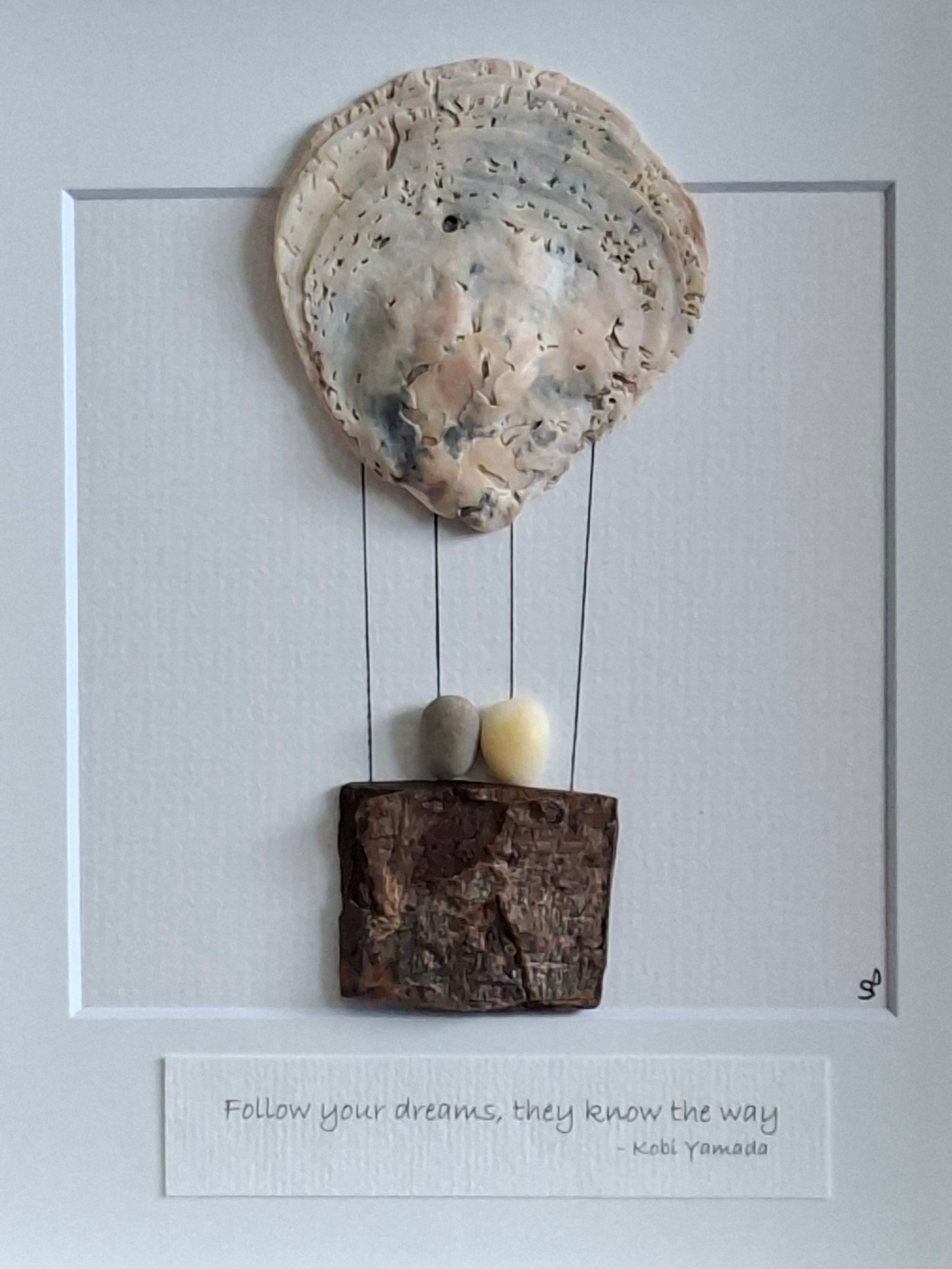 Gift for couple | New home gift | Engagement gift | Follow your dreams | Unique Shell Art | New adventures gift | Hot air balloon