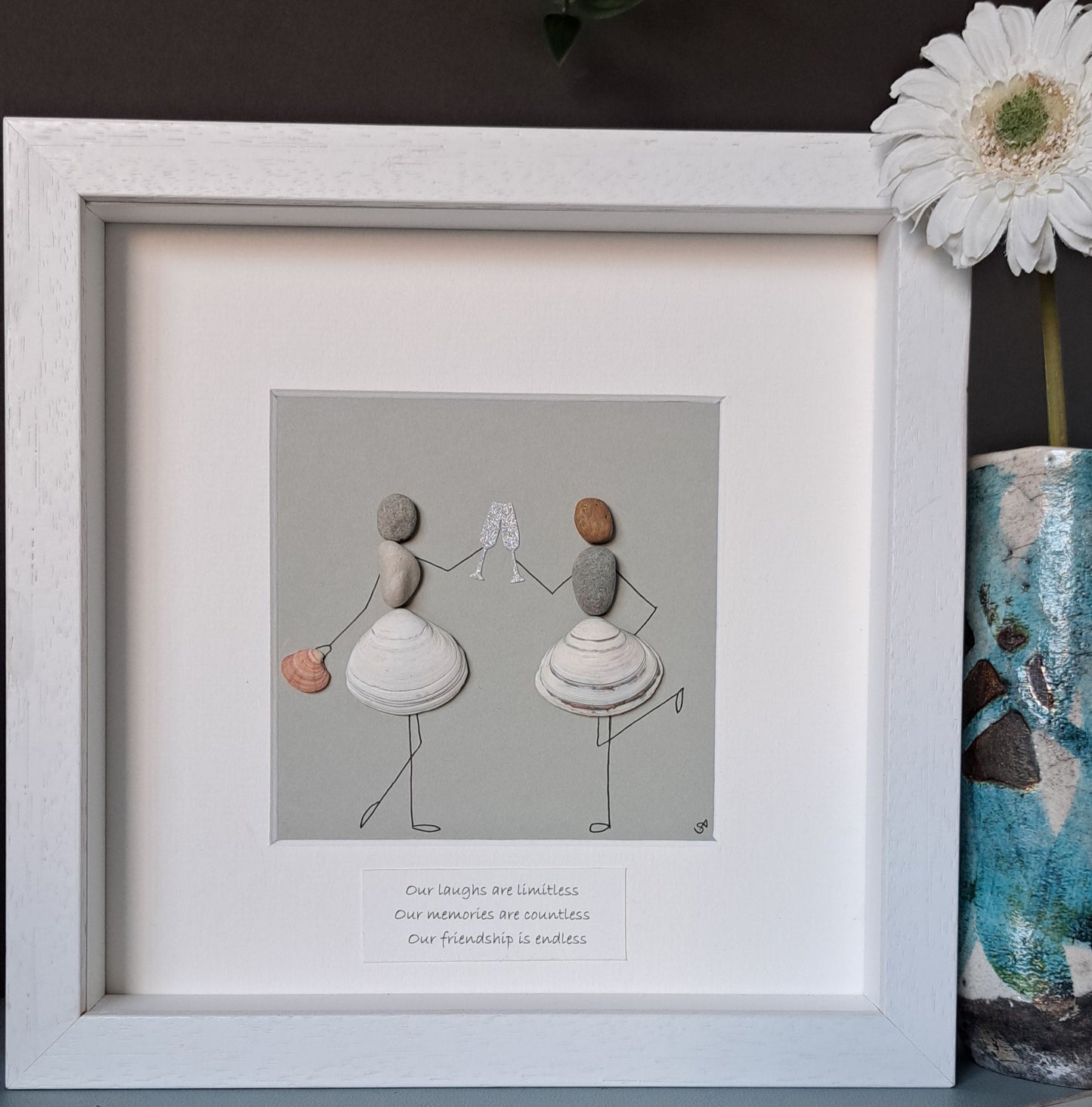Friend gift | Special friendship | Personalised friend gift | Friendship set in stone | cheers | Bespoke Irish Pebble Art