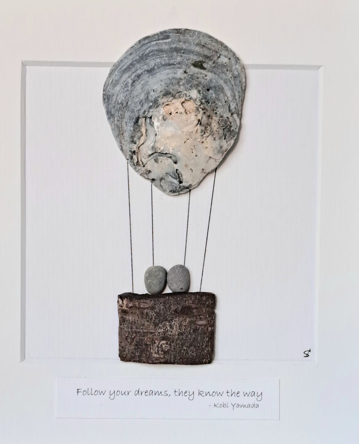 Gift for couple | New home gift | Engagement gift | Folow your dreams | Unique Shell Art | New adventures gift | Hot air balloon