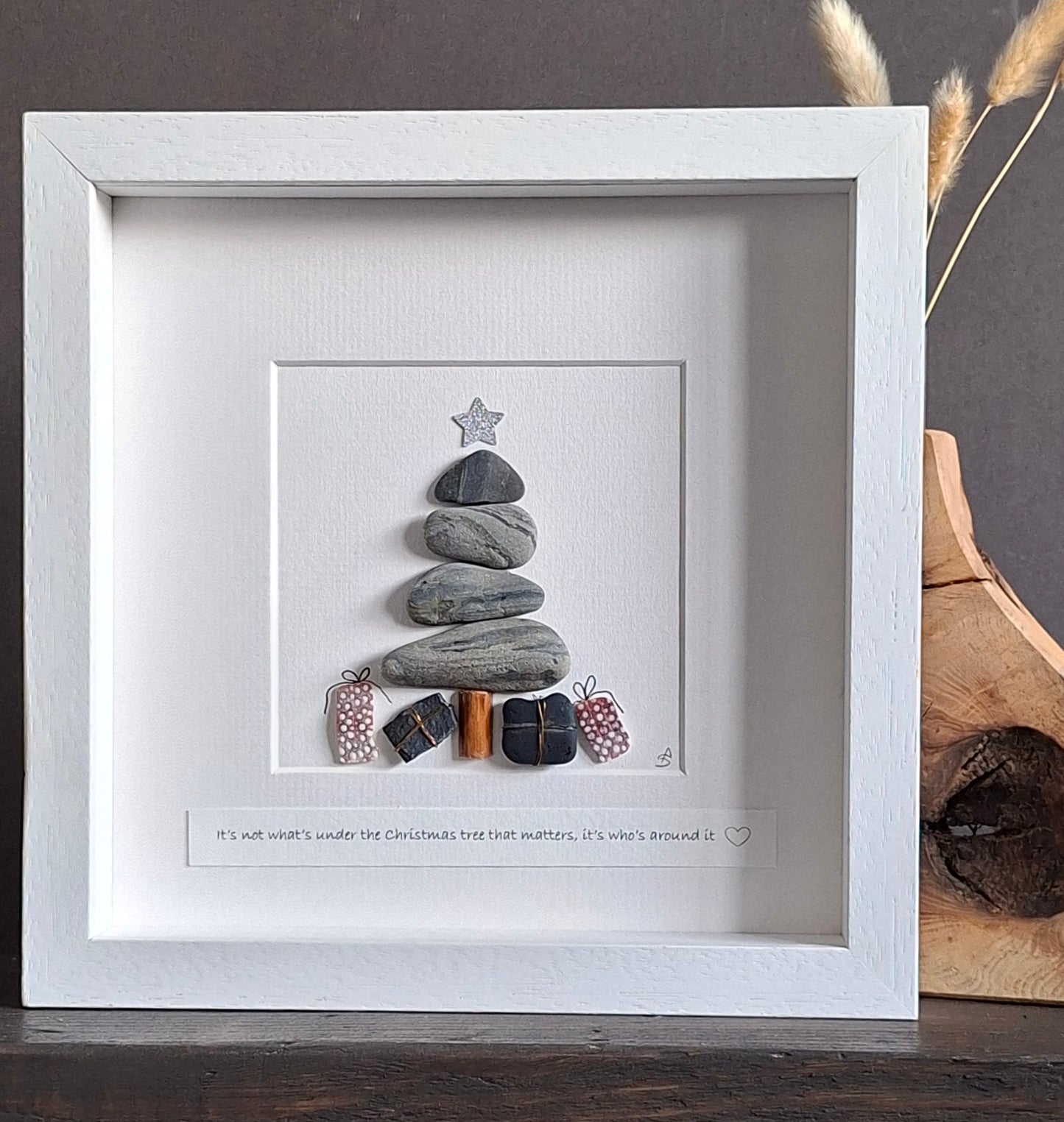 Christmas Tree | Contemporary Home Decor | Original Irish Pebble & Shell art