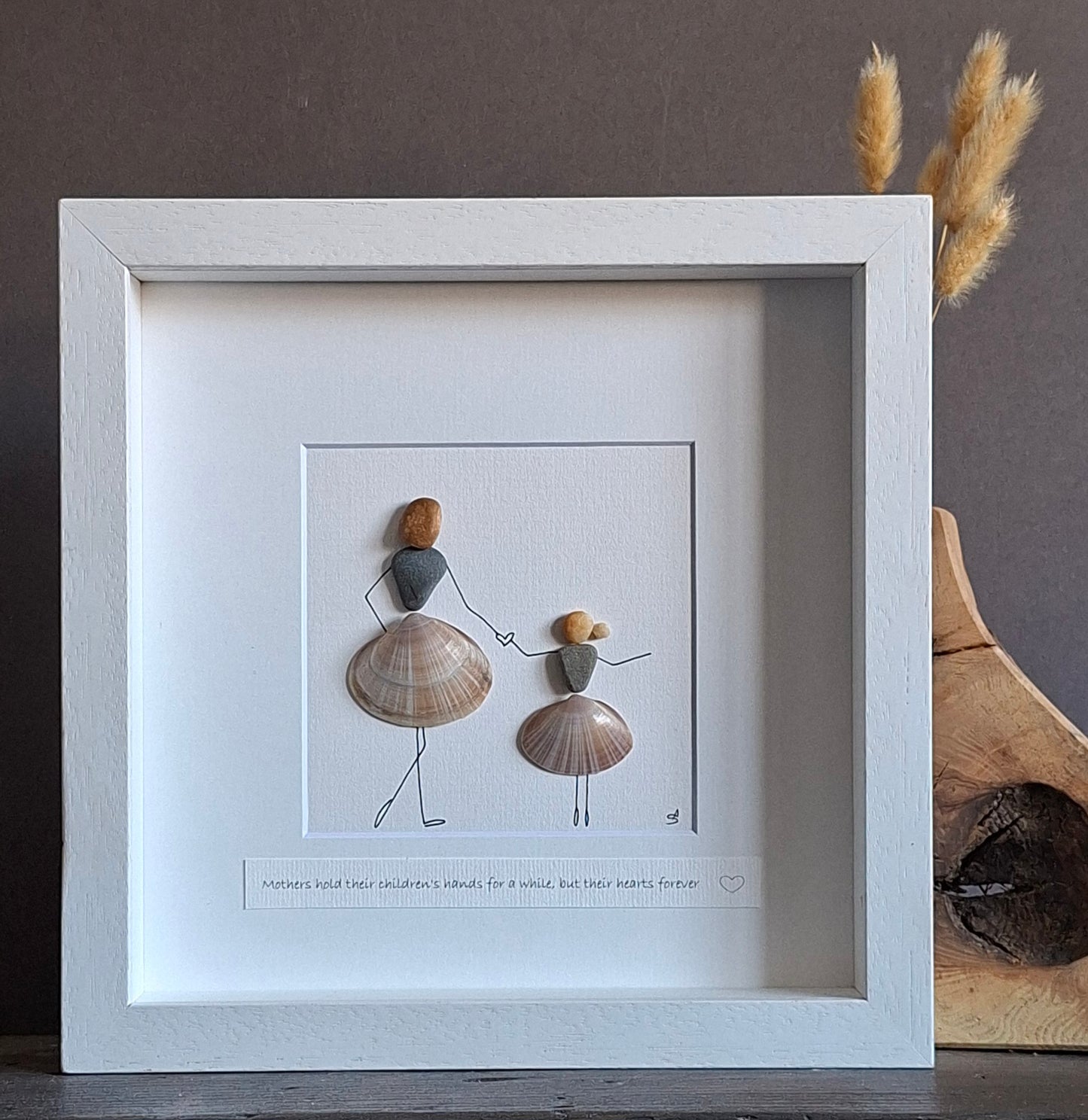 Mother & daughter gift | Mom & Daughter love | Irish Pebble & shell Art | Birthday | Thank you | Mother's Day