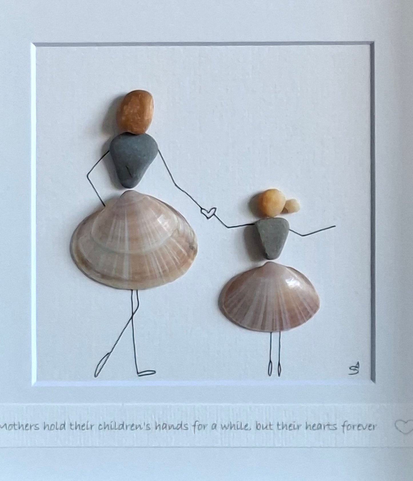 Mother & daughter gift | Mom & Daughter love | Irish Pebble & shell Art | Birthday | Thank you | Mother's Day