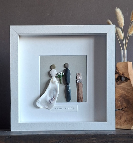 Bride & Groom & Wedding Cake | Bespoke Wedding Gift | Unique Wedding Gift | Original Irish  Art | A Love Set in Stone