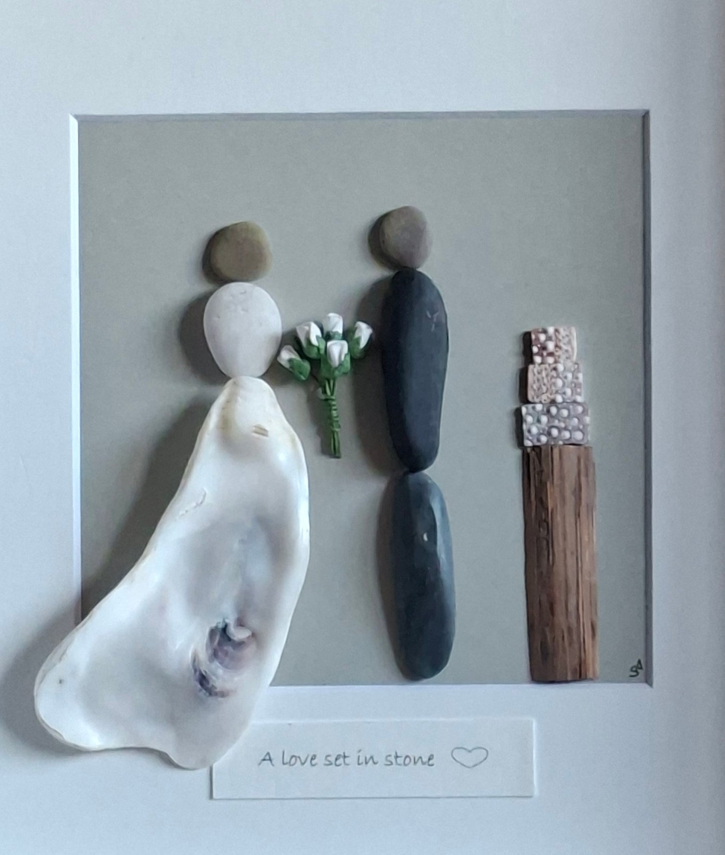 Bride & Groom & Wedding Cake | Bespoke Wedding Gift | Unique Wedding Gift | Original Irish  Art | A Love Set in Stone