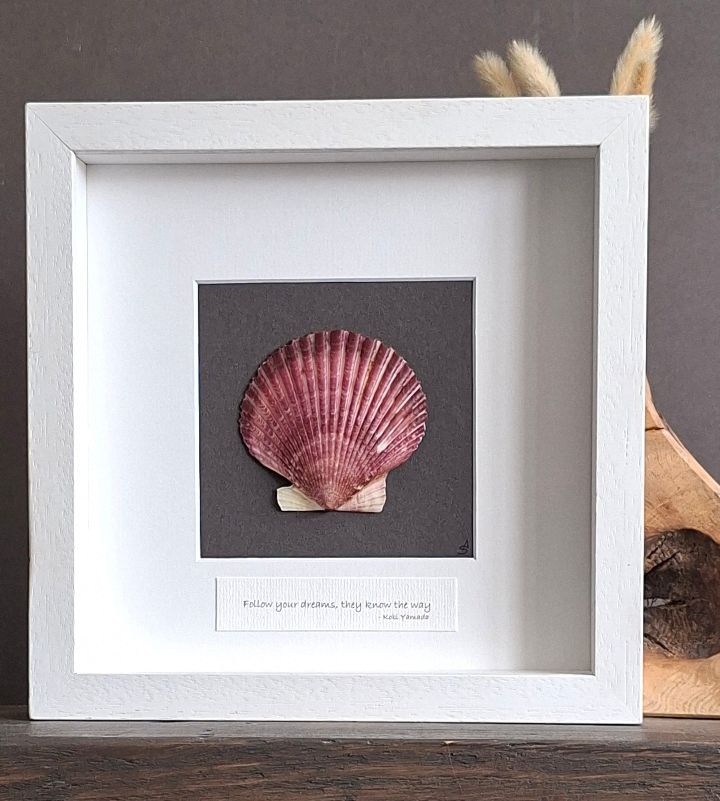 Pink Scallop Shell | El Camino |  Unique Irish Shell Art | Birthday gift | Retirement gift |  Thank you gift | Coastal Decor