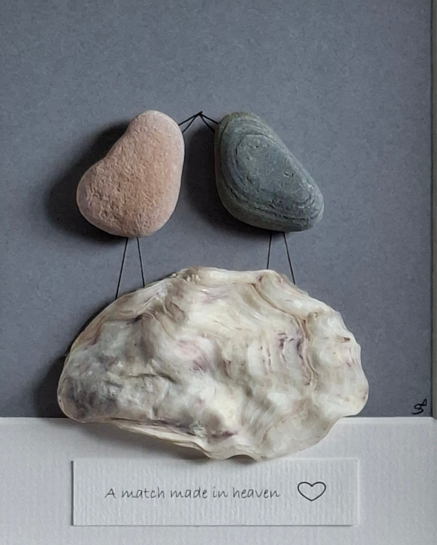Unique Engagement Gift for Couple | Cloud 9 | Match made in Heaven | Original Irish Pebble & Shell Art | Gift for other half | Currently made to order