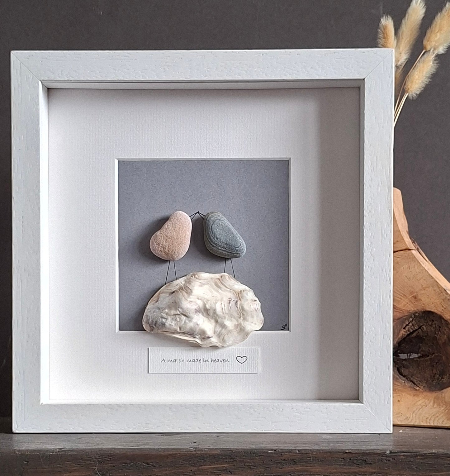 Unique Engagement Gift for Couple | Cloud 9 | Match made in Heaven | Original Irish Pebble & Shell Art | Gift for other half | Currently made to order
