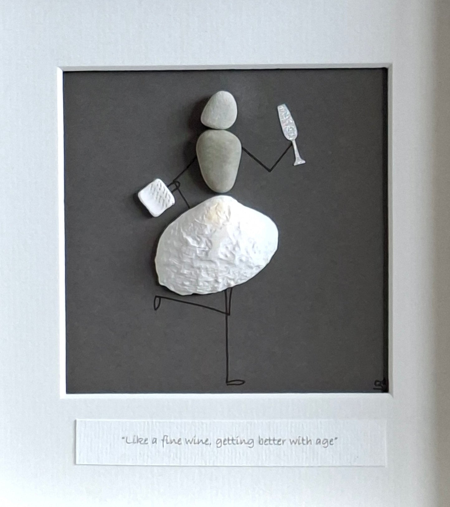 Birthday Girl Pebble Art | Like a Fine Wine Getting Better With Age | Retirement