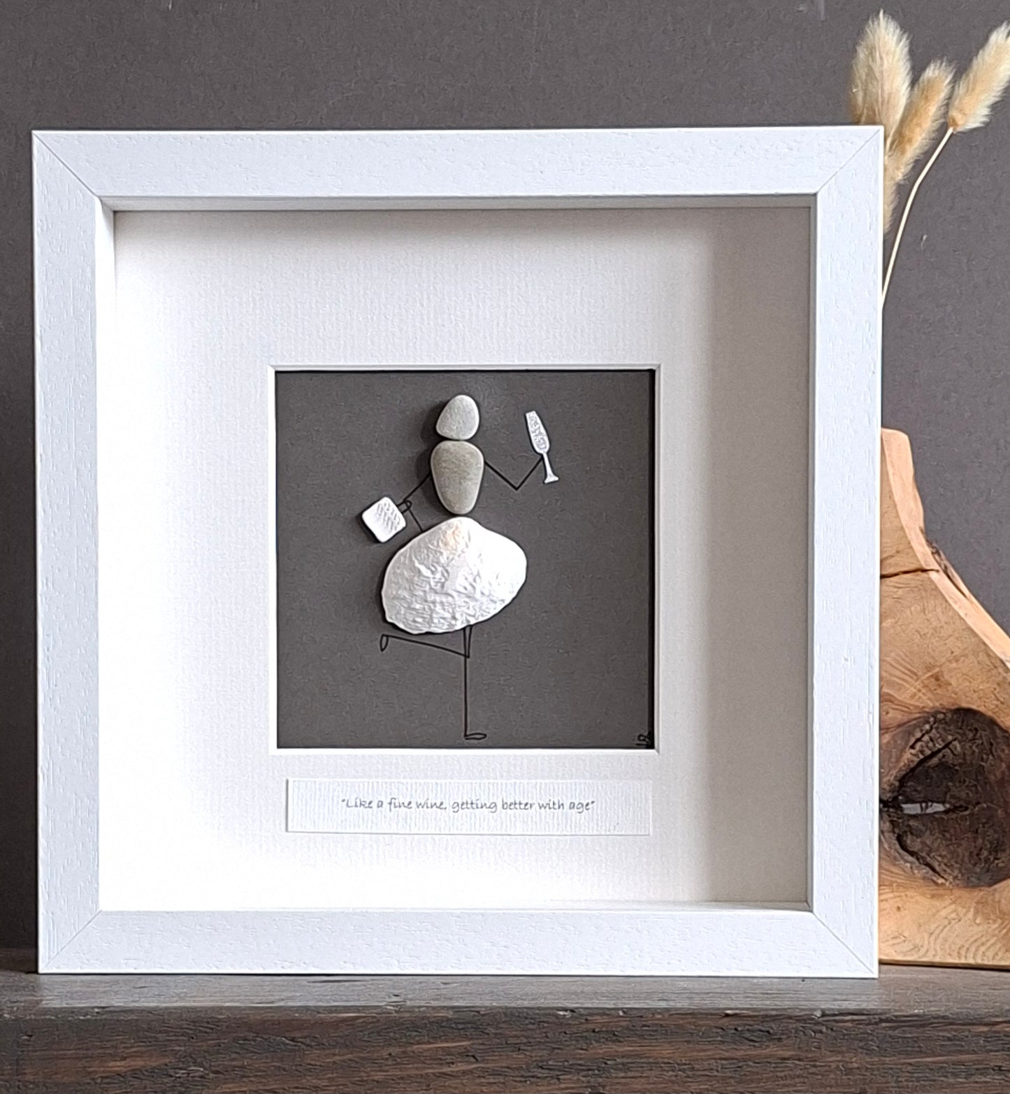 Birthday Girl Pebble Art | Like a Fine Wine Getting Better With Age | Retirement