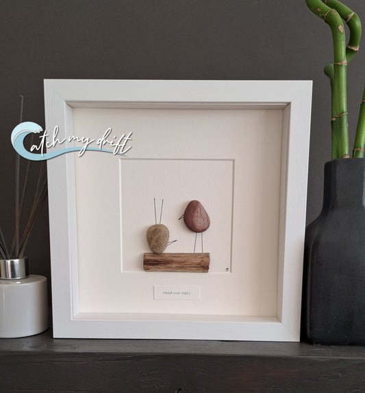 Head over heels lovebirds | Valentine's Day gift | Irish Pebble Art |  Birthday | Wedding | Engagement