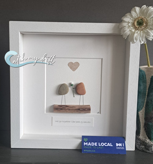 Peas & Carrots, Lovebirds | Gift for other half | Irish Pebble Art | Valentine's Gift |  Anniversary