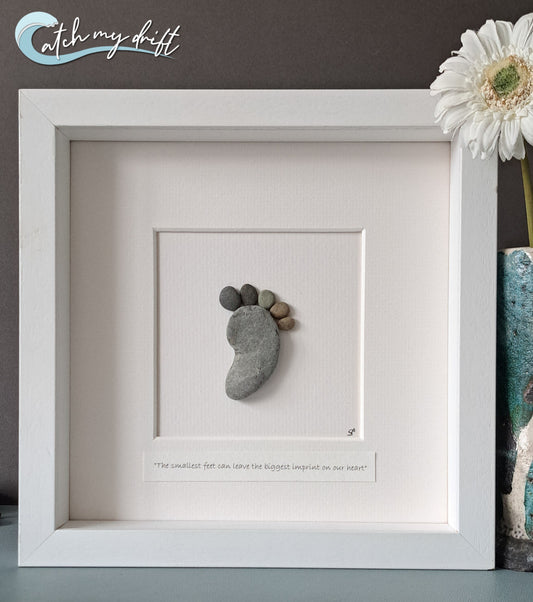 Handcrafted Baby Foot | New Baby Gift | Christening gift | Nursery |  Unique Irish Pebble Art