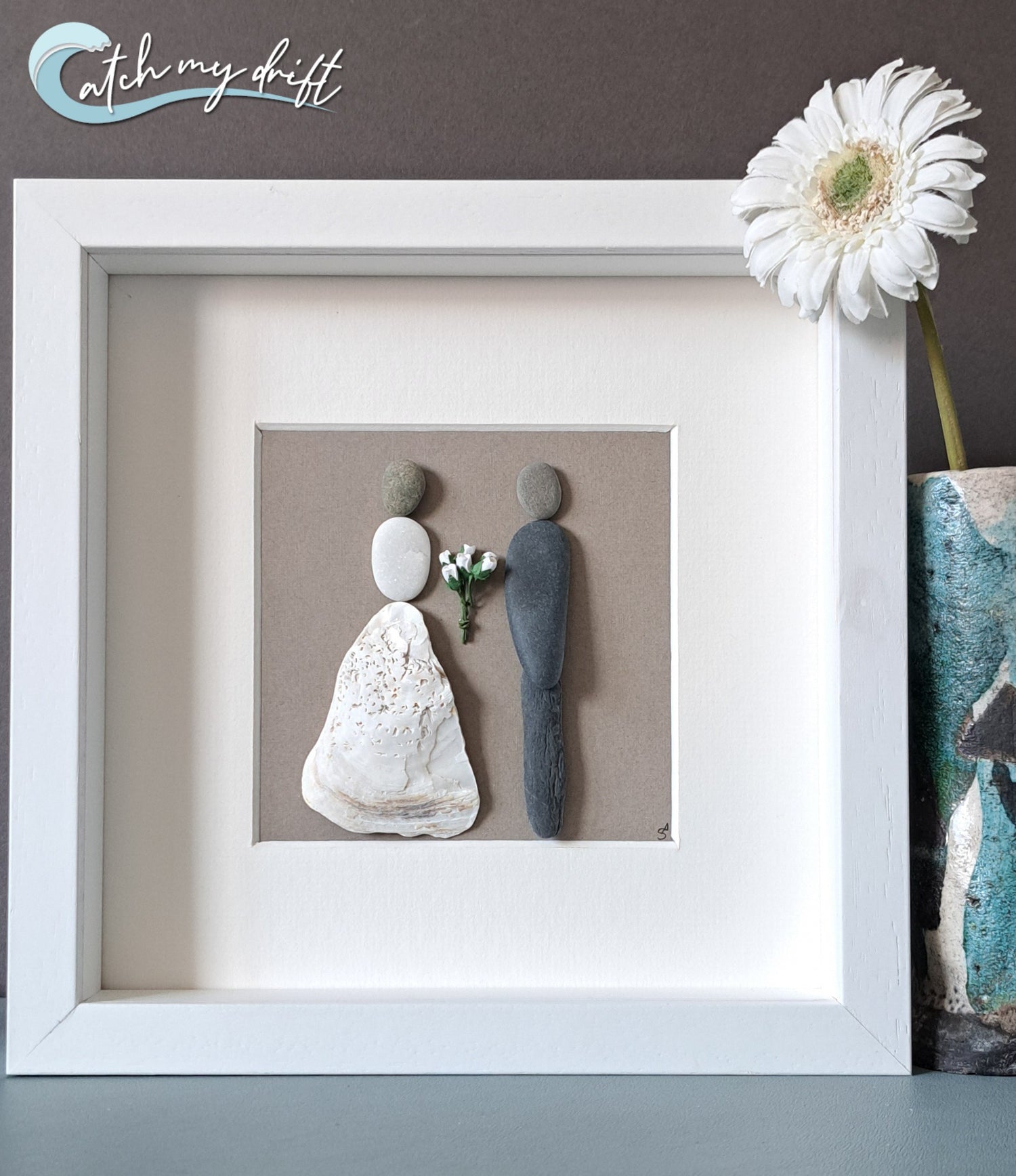 Unique Bride & Groom wedding gifts | Irish Pebble Art | Irish Shell Art
