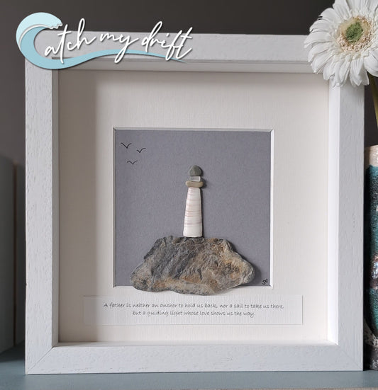 Gift for dad | Original Lighthouse Art | Wild Atlantic Way art | Lighthouse gift | Original Shell Art